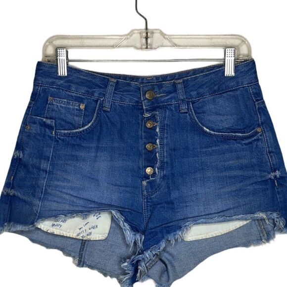Zara Denim Cut-Off Shorts - Picture 1 of 8